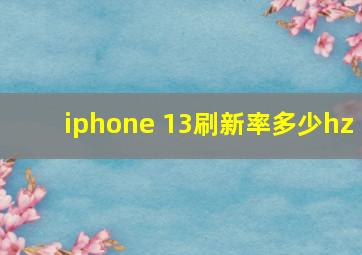 iphone 13刷新率多少hz